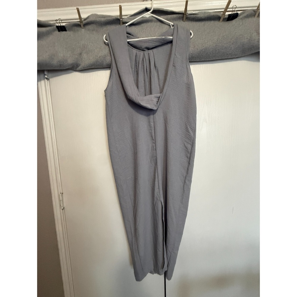 Zara Midi Dress Women's Medium Gray Drape Cowl Neck Fluid Sleeveless‎ Minimalist